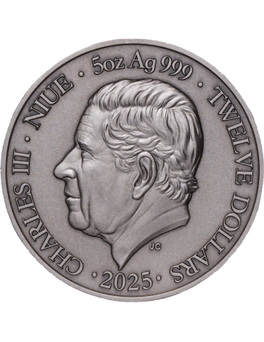 PISCES Douze Signes du Zodiaque Pièce 5 Oz UV Argent 12$ Dollars Niue 2025 - Coins & More - Tchad