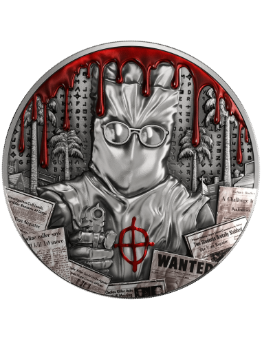 ZODIAC KILLER True Crime 2 Oz Silbermünze 10000 Francs Tschad 2025 - Coins & More - Tschad