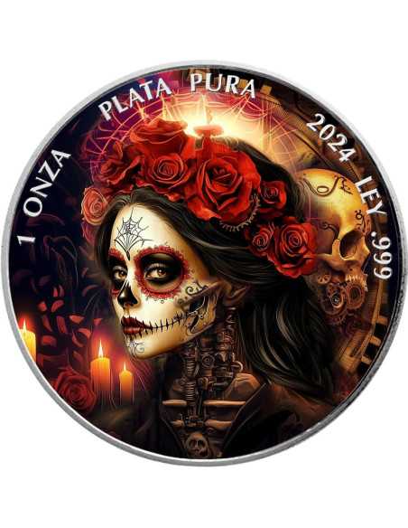 DAMA DE LA MUERTE Steampunk 1 Oz Silver Coin Mexico 2024 - Coins & More - Mexico