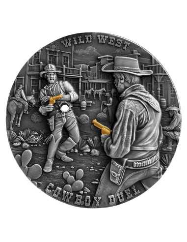COWBOY DUEL Wild West Moneta d'argento da 2 Oz 2000 Franchi CFA Cameroun 2024 - Coins & More - Camerun