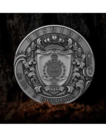 BUSHIDO Il Sentiero del Guerriero Moneta d'Argento da 2 Oz 5$ Niue 2024 - Coins & More - Niue
