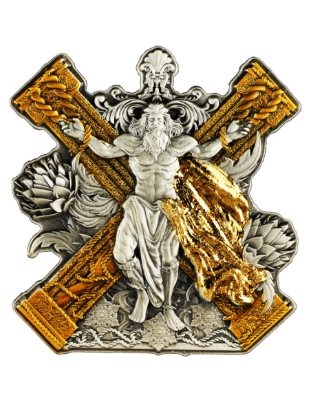 SAINT ANDREW 12 Apostles 2 Oz Antique Finish Silver Coin 2000 Francs Cameroon 2025 - Coins & More - Cameroon