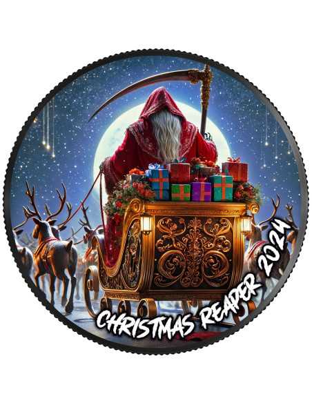 CHRISTMAS GRIM REAPER Moneta d'argento da 1 Oz 1$ USA 2024 - Coins & More - Usa