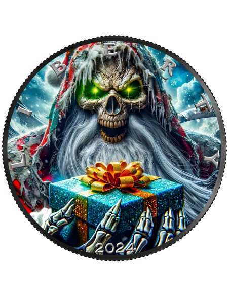 CHRISTMAS GRIM REAPER Moneta d'argento da 1 Oz 1$ USA 2024 - Coins & More - Usa
