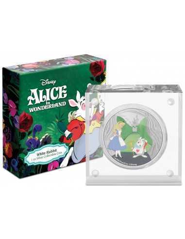 ALICE IN WONDERLAND : WHITE RABBIT 1 Oz Disney Silver Coin 2$ Dollars Niue 2021 - Coins & More - Niue
