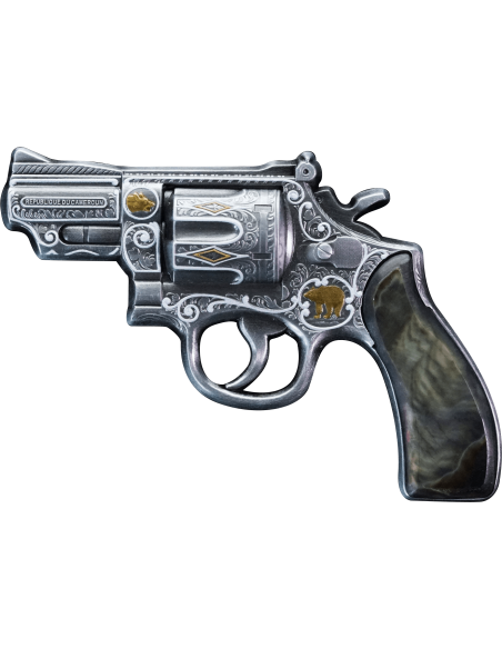 MOTHER OF PEARL REVOLVER 58g Silbermünze 1000 Francs CFA Kamerun 2024 - Coins & More - Kamerun