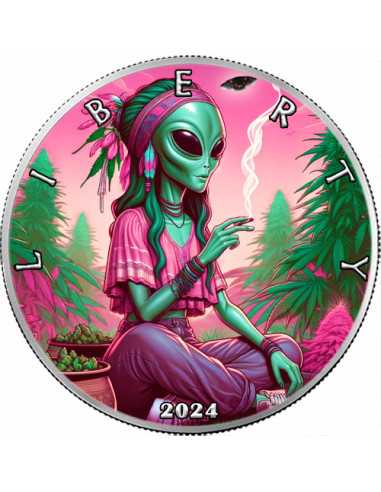 HIPPIEALIEN Espèces alternatives American Eagle 1 Oz Silver Coin 1$ USA 2024 - Coins & More - Usa