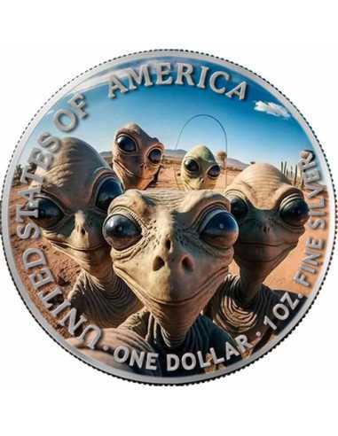 HIPPIEALIEN Espèces alternatives American Eagle 1 Oz Silver Coin 1$ USA 2024 - Coins & More - Usa