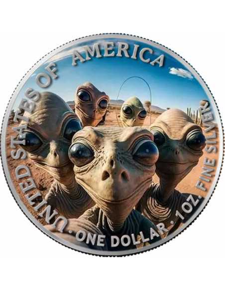 HIPPIEALIEN Espèces alternatives American Eagle 1 Oz Silver Coin 1$ USA 2024 - Coins & More - Usa