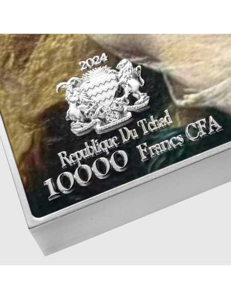 DER STURM 1880 von Pierre Auguste Cot Farbige 2,5 Oz Silber & 120g Kupfermünze 10000 Francs Tschad 2024 - Coins & More - Tschad