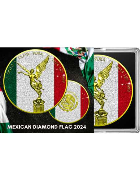 DIAMOND FLAG Libertad 1 Oz Silbermünze Mexiko 2024 - Coins & More - Mexiko