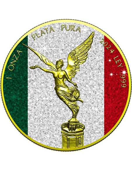 DIAMOND FLAG Libertad 1 Oz Silbermünze Mexiko 2024 - Coins & More - Mexiko