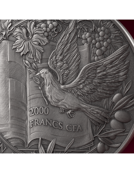 L'ULTIMA PASQUA Storie della Bibbia Moneta d'argento da 2 Oz 2000 Franchi Camerun 2024 - Coins & More - Camerun