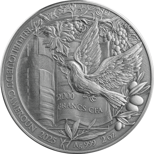 DAS LETZTE ABENDESSEN Bibelgeschichten 2 Oz Silbermünze 2000 Francs Kamerun 2024 - Coins & More - Kamerun 2
