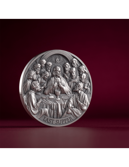 L'ULTIMA PASQUA Storie della Bibbia Moneta d'argento da 2 Oz 2000 Franchi Camerun 2024 - Coins & More - Camerun
