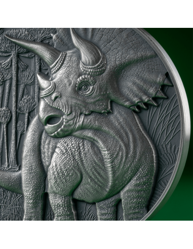 TRICERATOPS Lost World 2 Oz Silbermünze 2000 Francs Kamerun 2024 - Coins & More - Kamerun