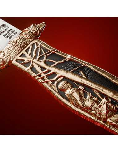 EL CUCHILLO DE CAZA DE THEODORE ROOSEVELT Moneda de Plata de 2 Oz 5$ Samoa 2025 - Coins & More - Samoa