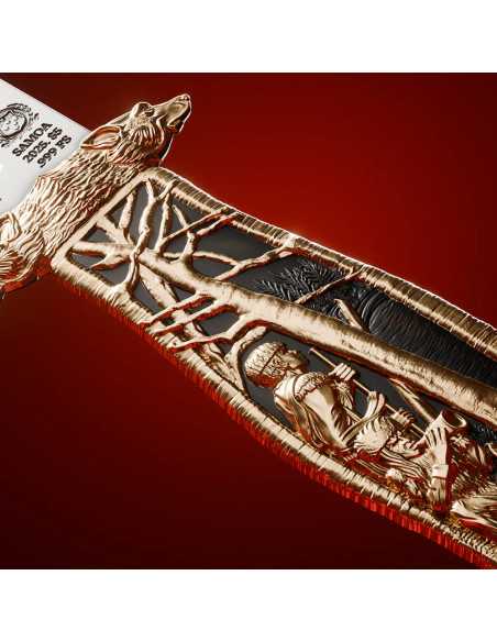 EL CUCHILLO DE CAZA DE THEODORE ROOSEVELT Moneda de Plata de 2 Oz 5$ Samoa 2025 - Coins & More - Samoa