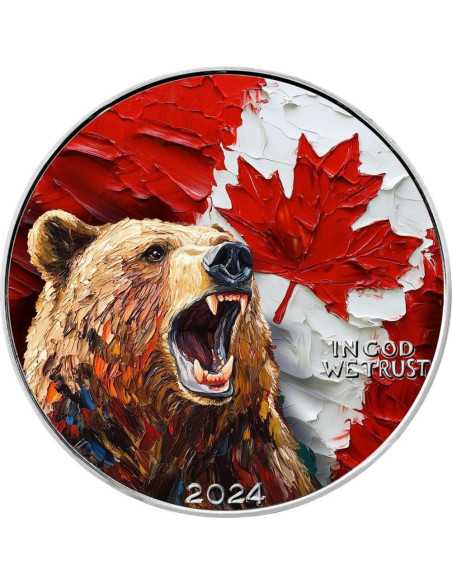 GRIZZLY BEAR CanadArt 1 Oz Moneda de Plata 1$ USA 2024 - Coins & More - Usa