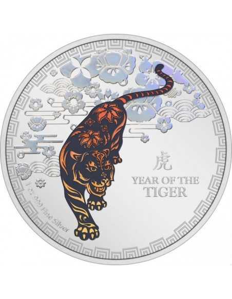LUNAR YEAR OF THE TIGER 1 Oz Silver Proof Coin 2$ Niue 2022 - Coins & More - Niue