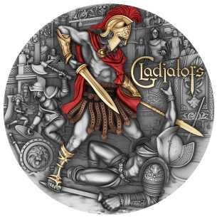 GLADIATORI Moneta d'argento da 2 Oz 5$ Niue 2024 - Coins & More - Niue