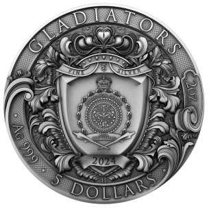 GLADIATORI Moneta d'argento da 2 Oz 5$ Niue 2024 - Coins & More - Niue 2