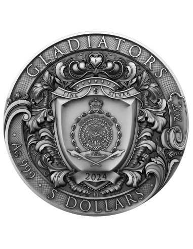 GLADIATORS Moneda de Plata de 2 Oz 5$ Niue 2024 - Coins & More - Niue