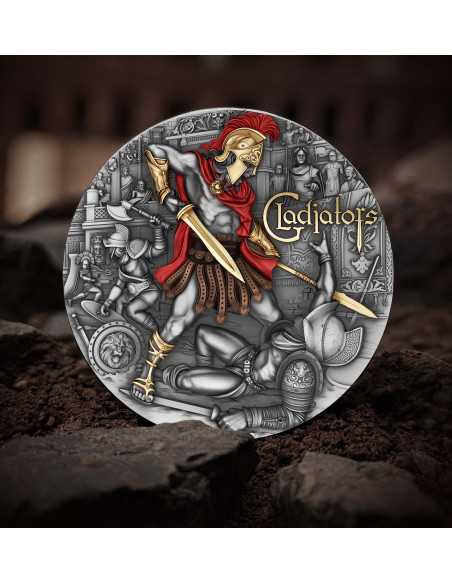 GLADIATORS Moneda de Plata de 2 Oz 5$ Niue 2024 - Coins & More - Niue