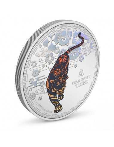 LUNAR YEAR OF THE TIGER 1 Oz Silver Proof Coin 2$ Niue 2022 - Coins & More - Niue