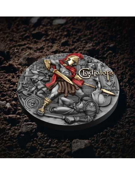 GLADIATORS Moneda de Plata de 2 Oz 5$ Niue 2024 - Coins & More - Niue