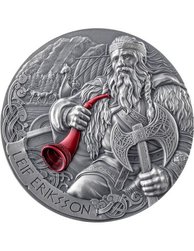 LEIF ERIKSSON Der Weg nach Walhalla 2 Oz Silbermünze 2000 Francs Kamerun 2025 - Coins & More - Kamerun