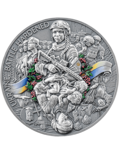 UKRAINE BATTLE HARDENED 2.0 Moneta d'argento da 2 Oz 10 Cedis Ghana 2025 - Coins & More - Ghana