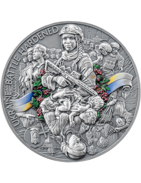 UKRAINE BATTLE HARDENED 2.0 Moneta d'argento da 2 Oz 10 Cedis Ghana 2025 - Coins & More - Ghana
