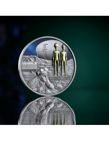 SOCORRO UFO INCIDENT Interstellar Phenomena 2 Oz Silver Coin 2000 Francs Cameroon 2025 - Coins & More - Cameroon