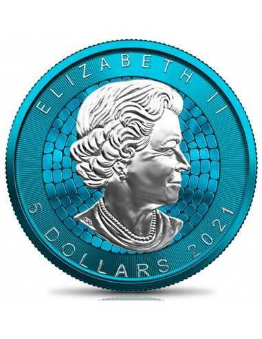 MAPLE LEAF MOSAIC Space Blue Edition 1 oz Silver coin Canada 2021 - Coins & More - Canada