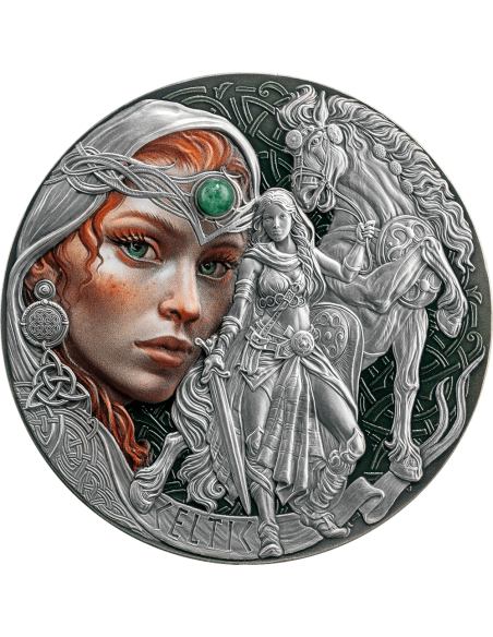 CELTIC Femina Bellator 2 Oz Silver Coin 2000 Francs CFA Cameroon 2025 - Coins & More - Cameroon