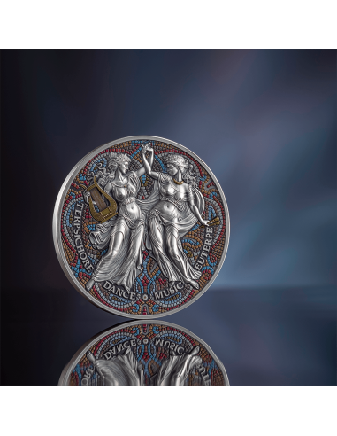 TERPSICHORE & EUTERPE Las Nueve Musas Moneda de Plata de 2 Oz 2000 Francos Camerún 2025 - Coins & More - Camerún