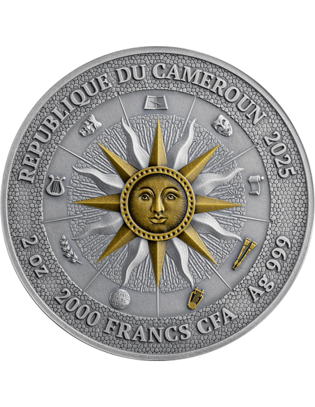 TERPSICHORE & EUTERPE Las Nueve Musas Moneda de Plata de 2 Oz 2000 Francos Camerún 2025 - Coins & More - Camerún