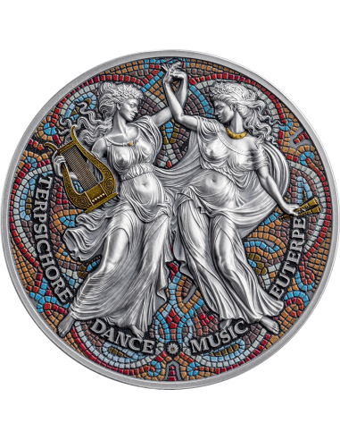 TERPSICHORE & EUTERPE Las Nueve Musas Moneda de Plata de 2 Oz 2000 Francos Camerún 2025 - Coins & More - Camerún