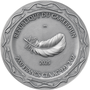 RIPOSO DIANA Bellezza Celeste Moneta d'Argento da 2 Oz 2000 Franchi Camerun 2025 - Coins & More - Camerun 2