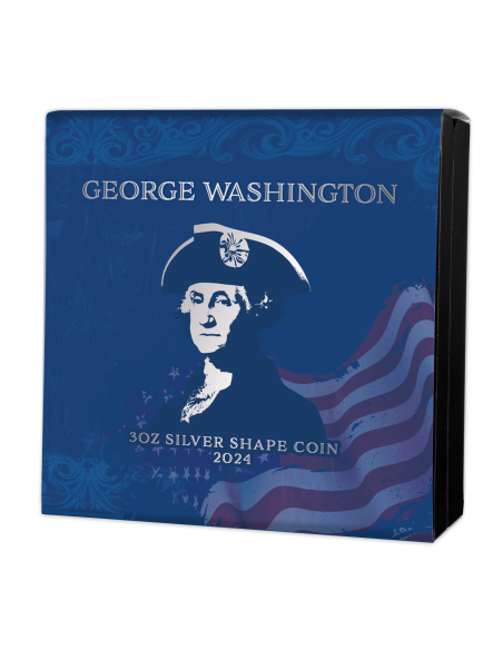 Moneta d'argento da 3 Oz di forma GEORGE WASHINGTON 5$ Samoa 2024 - Coins & More - Samoa