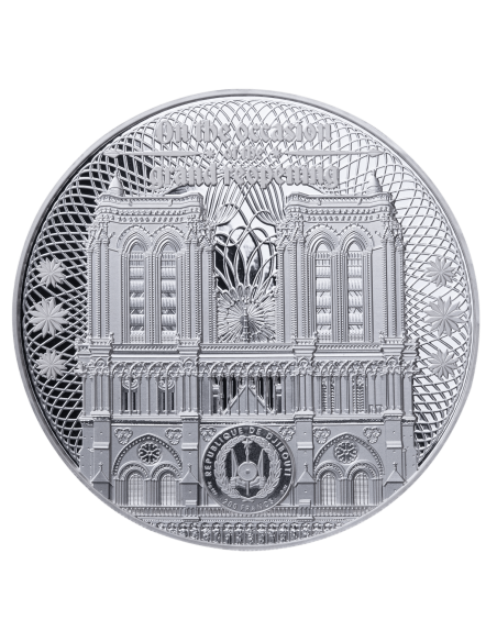 NOTRE DAME 3 Oz Silbermünze 200 Francs Dschibuti 2024 - Coins & More - Afrika