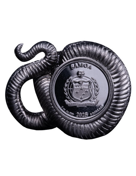 DIE SCHLANGE 3D 3 Oz Silbermünze 5$ Samoa 2025 - Coins & More - Samoa