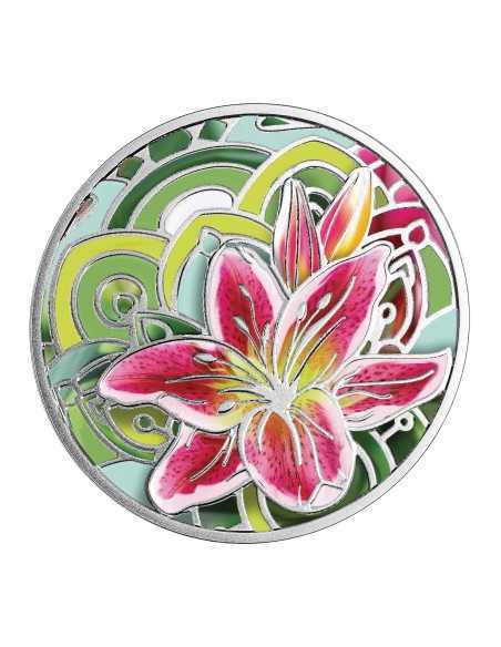 LILY Language Of Flowers Silver Coin 500 Francs Cameroon 2021
