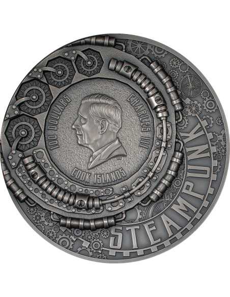 SCIENCE LAB Steampunk 1Kg Moneta d'argento 100$ Isole Cook 2025 - Coins & More - Isole Cook
