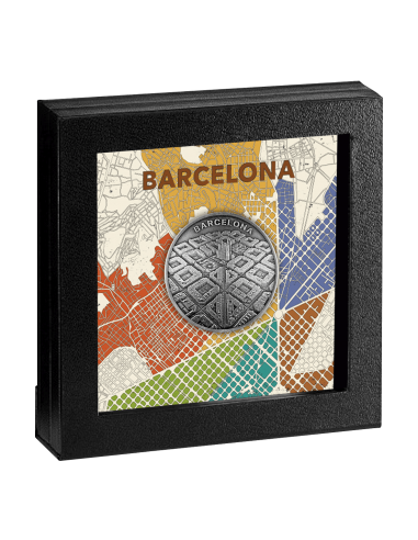 BARCELONA Labyrinth From Drone Eye View 2 Oz Silver Coin 2000 Francs Cameroon 2021 - Coins & More - Kamerun
