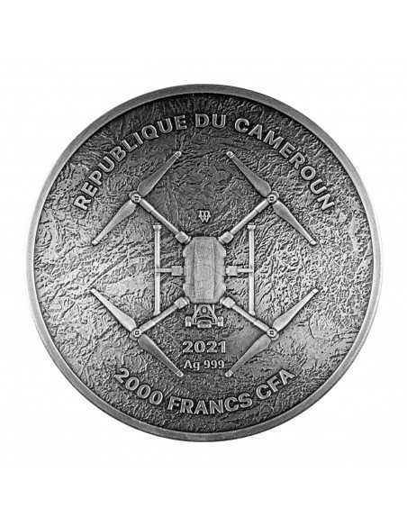 BARCELONA Labyrinth From Drone Eye View 2 Oz Silver Coin 2000 Francs Cameroon 2021 - Coins & More - Kamerun