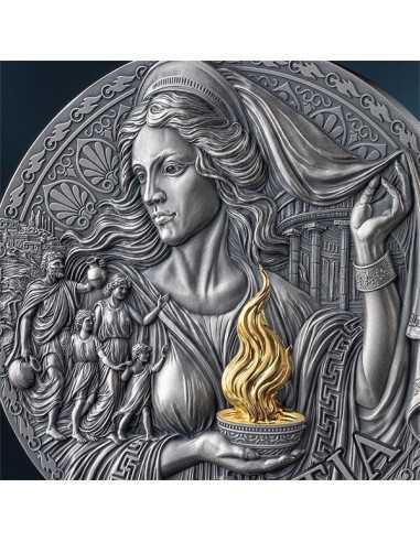 HESTIA Die große griechische Mythologie 3 Oz Silbermünze 3000 Francs Kamerun 2025 - Coins & More - Kamerun