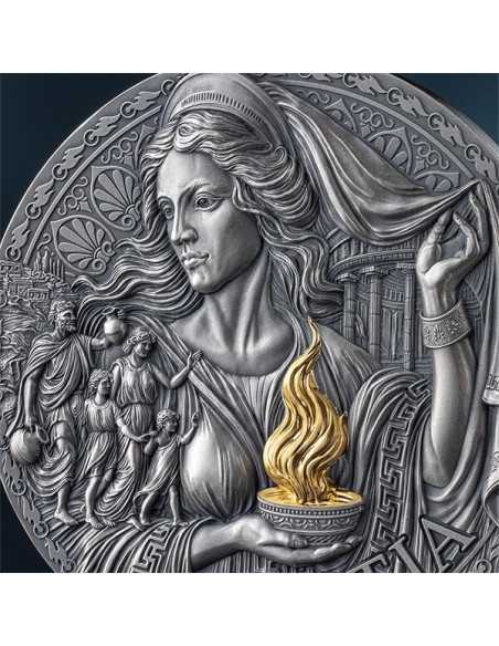 HESTIA Die große griechische Mythologie 3 Oz Silbermünze 3000 Francs Kamerun 2025 - Coins & More - Kamerun