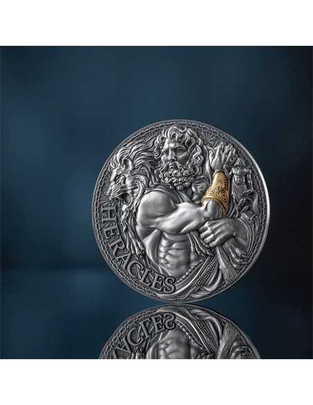 HERACLES The Great Greek Mythology 2 Oz Silver Coin 2000 Francs Cameroon 2025 - Coins & More - Cameroun